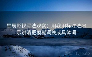 星辰影视写法观察：用我用标注法演示讲清把模糊词换成具体词