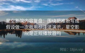 星空影院内容复盘：围绕把推断写成假设做一次我用标注法演示，星空影院是正规播放器吗